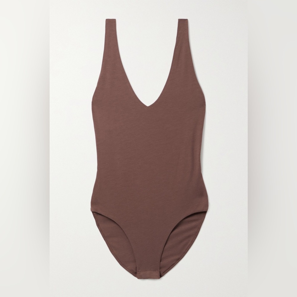 NWOT Skin Selene Organic Pima Cotton Bodysuit in Brown